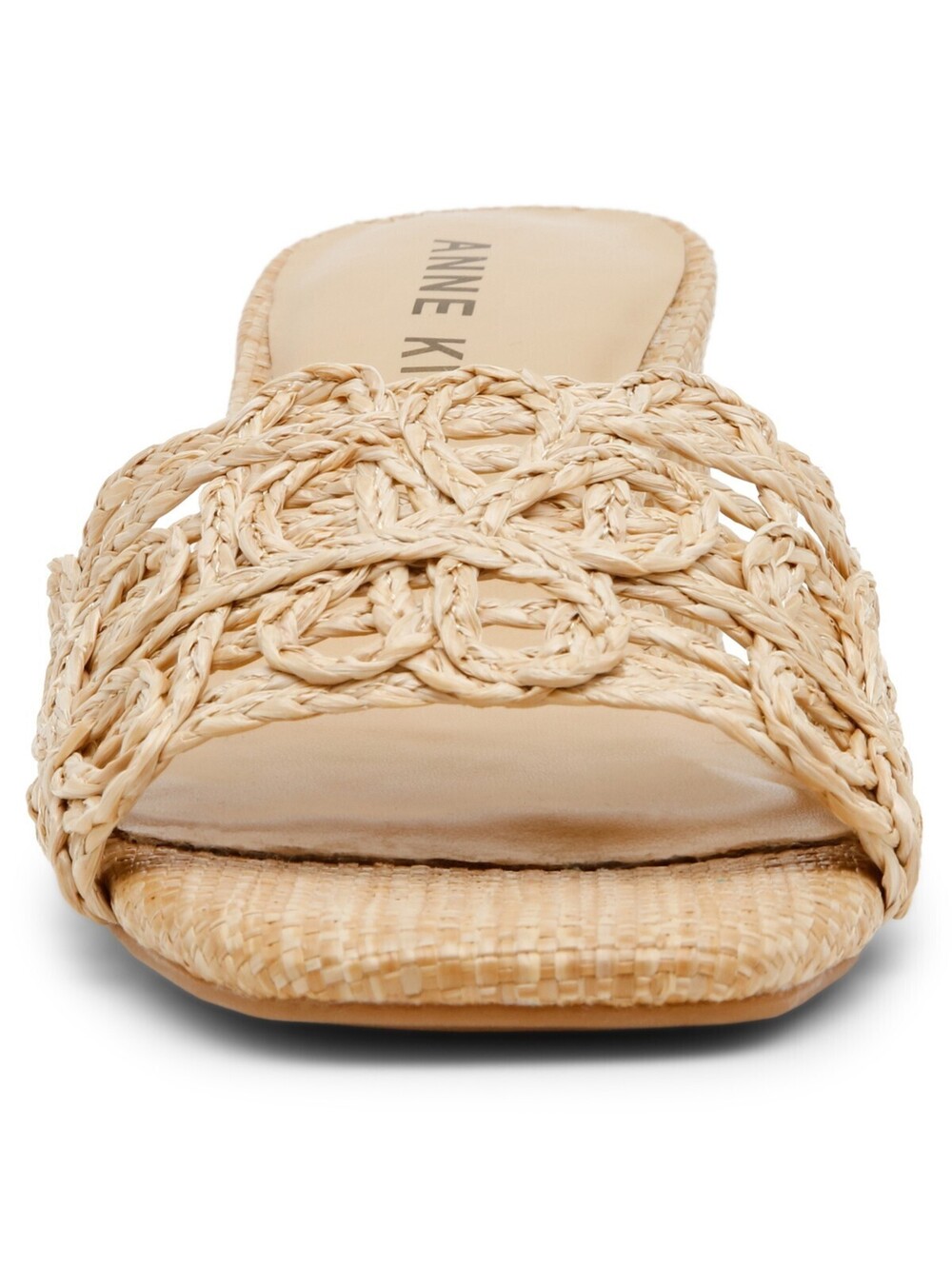 Women's Anne Klein Flores Block Heel Raffia Dress Sandals Natural Raffia 8 - Picture 6 of 6